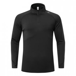 Custom long sleeve half zip pullover sweatshirts quick dry running tshirt Factory OEM Low MOQ