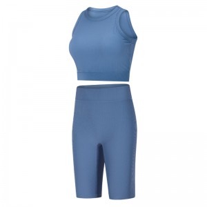 OEM crop top gym clothing running activewear fashion yoga set shorts two piece short set yoga set