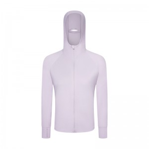 Women UPF50+ ice cool sun protection hooded zip jacket breathable long sleeve outdoor windbreaker