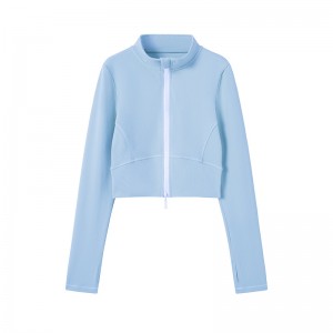 Factory Free sample China Autumn Sport Wear Nylon Gym Zip-up Jacket for Women