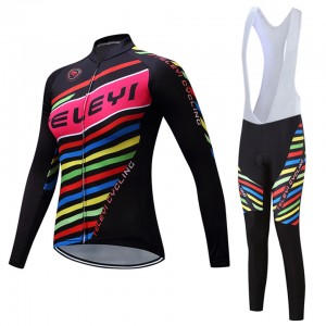 Women cycling long sleeve jersey set riding bicycle bib cycle pants sets – Activewear | Cycling wear
