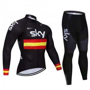 Mens cycling long sleeve jersey set custom team bicycle bib pants set – Activewear | Cycling wear