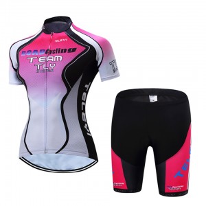 Woman cycling clothes short sleeve jersey riding set bib shorts bike wear – Activewear | Cycling wear