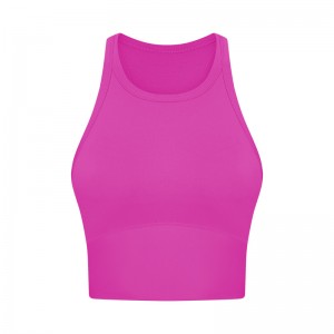 Manufacturer of 2022 New Design Hot Custom Logo Rib-Knit Crop Lady Tank Top Ribbed Crop Women Yoga Top