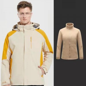Women men outdoor jackets 2 pcs weatherproof 3 in 1 outerwear workwear – Coats | Outdoor wear