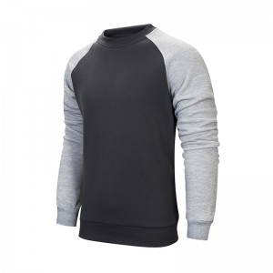 Custom logo casual long sleeve color block streetwear crew neck plain pullover fleece sweatshirt men