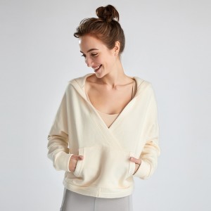 Hoodies | Women long sleeve pullover kangaroo pocket hoodie V neck casual running sweatshirts