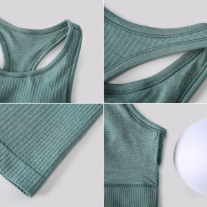 100% Original Factory China Knit Cotton Ribbed Cotton Women′s Sports Tight Short Vest Sports Vest Yoga Vest Sleeveless Vest Top Tanks