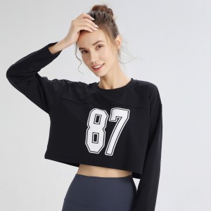 Sweatshirts | Women crewneck long sleeve crop top fitness running t-shirts sports sweatshirt
