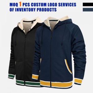 Factory Supplier Winter Long Sleeve Casual Fur Lining Streetwear Men Custom Sweatshirt Hoodie