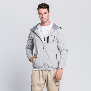 Custom Zip Up Casual Hooded Sweatshirts Autumn Zipper Sports Outerwear Men Plain Hoodie Jacket