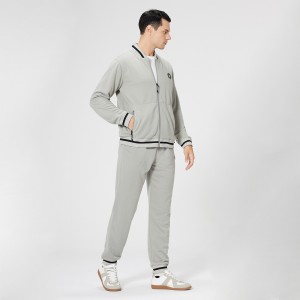 OEM Plain Running Sweatsuit Outdoor Jogging Tracksuit Casual Fashionable Men Sportswear Set