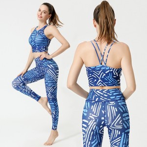 Women Sportswear Workout Set Active Athletic GYM Fitness Custom Sublimation Printed Yoga Sets