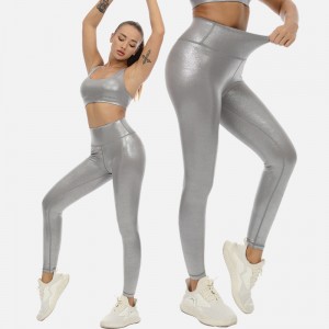 Cheap PriceList for China Latest Design Foil Leggings Set with Liquid Iridescence Women Yoga Set