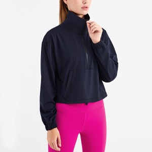 Sweatshirts | Women sports coats long sleeve half zip kangaroo pocket active casual sweatshirts