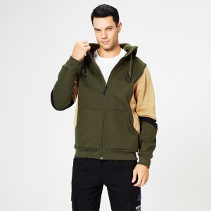 ODM Manufacturer China Men′s Color Blocked Outfits High Quality Blank Hoodies Low MOQ Hoody Mens Zip up Hoodie