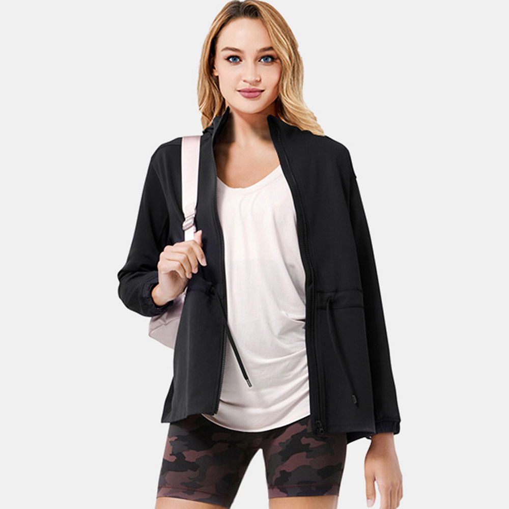 Special Design for Leggings For Women - Custom women winter zip up hoody quick dry black gym yoga running jackets coat – Omi