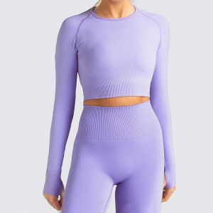 2019 High quality China Fashion Hot Sexy Tight Slim Long Sleeve Gym Running Sport Ftiness Yoga Set with Zipper