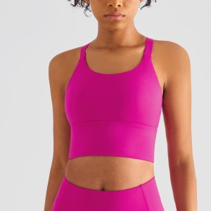 Women crop sports bras adjustable shoulder straps racerback padded yoga gym fitness athletic top