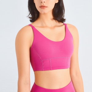 Womens yoga sports bras adjustable spaghetti straps gym workout running fitness underwear top