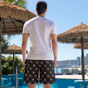 Men quick dry beach shorts loose casual printed surfing sweatpants seaside summer board pants