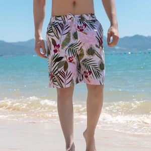 Men beach shorts surfing sweatpants print loose casual holiday seaside quick dry board pants