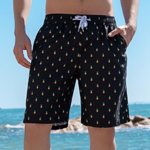 Men fashion printed beach shorts loose casual board pants quick dry swim surfing sweatpants