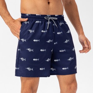 Men quick-dry board shorts seaside surfing holiday SPA mesh lining loose casual beach shorts