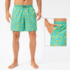 Men quick-dry board shorts seaside surfing holiday SPA mesh lining loose casual beach shorts