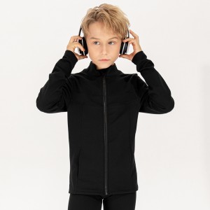 Children fall winter sports jacket loose casual zip fitness training long sleeve workout run coats