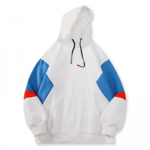 Mens color block pullover hoodies custom logo fashion sports casual hooded long sleeve sweatshirts