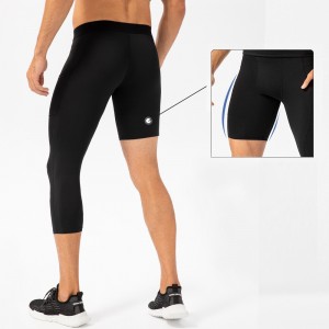 Men tights leg length discrepancy pocket training quick dry basketball gym compression pants
