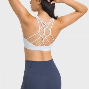 Womens sports bra criss cross strappy yoga fitness workout gym cropped bras