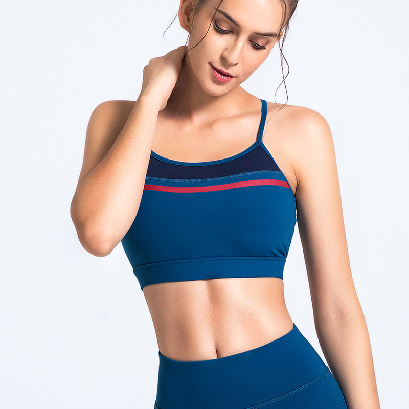 Manufactur standard Yoga Wear Sport Clothing Set - Women sex spaghetti straps yoga wear top cross back fitness sports bra – Omi