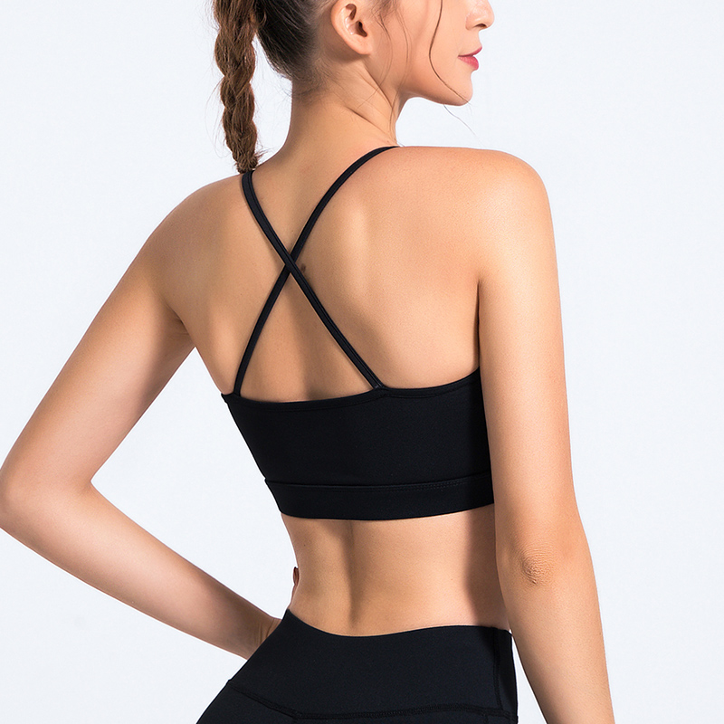 Backless Halter Yoga Sports Bra (Black), Women's Fashion