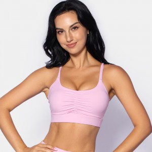 Womens ins spaghetti straps sports bras criss cross strappy u neck workout fitness gym running top