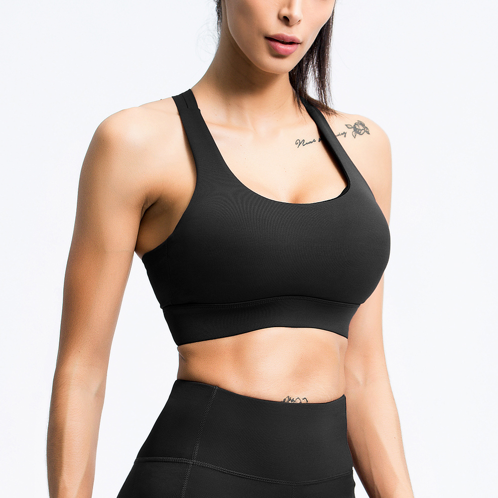 2019 New Design High Support Sports Bra Black Women X Back Strappy Sexy  Fitness Bra Custom - China Wholesale Bra and Customized Bra price