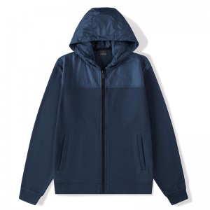 Men winter hooded jackets zip hoodies loose long sleeve sweatshirts loose patchwork cotton coat