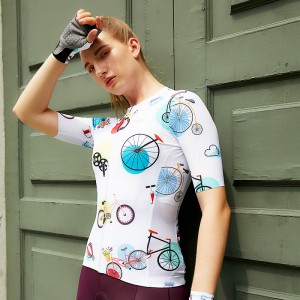Cycling jersey top riding wear printing zip short sleeve bicycle jersey – Activewear | Cycling wear
