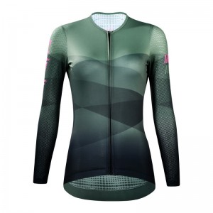 Womens long sleeve cycling jersey bike riding wear tops print cycle shirt – Activewear | Cycling wear