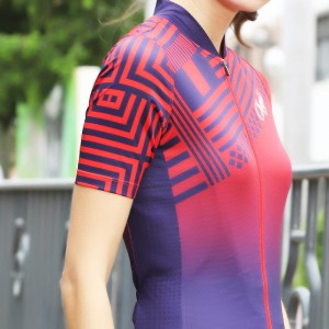 Women cycle jersey sublimation print short sleeve cycling riding jerseys – Activewear | Cycling wear