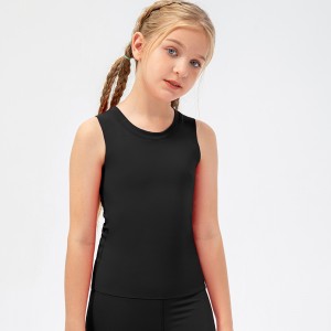 Girls tights sports tank top quick dry children waistcoat dance training running fitness underwaist