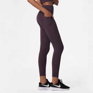 Women high waist yoga gym leggings tummy control non see-through workout pants with pockets