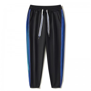 Mens jogger pants fashion loose colorblock stripe casual running drawstring track sweatpants
