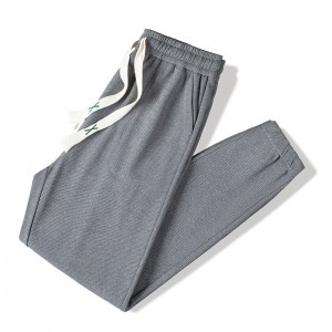 Mens winter jogger pants waffle loose casual drawstring stretch warm plus size running sweatpants