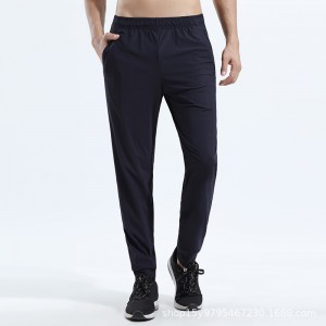 Custom mens casual drawstring sports pants outdoor running jogger pants with zip phone pocket