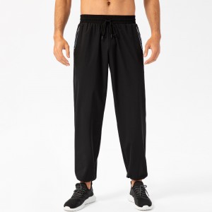 Men loose jogger pants waterproof zip pockets quick dry breathable running sports sweatpants