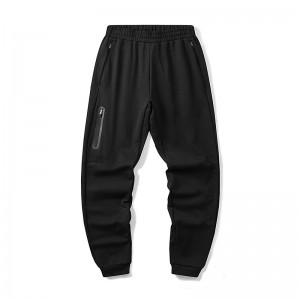 Men fall winter zip jogger pants knitted loose warm active athletic drawstring cotton sweatpants