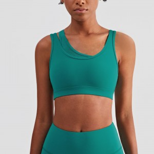Womens U neck yoga sports bras mesh patchwork shoulder straps fitness workout gym athletic top