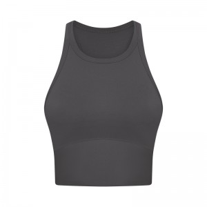 Women basic padded yoga gym crop tank top workout sleeveless racerback fitness sports bra